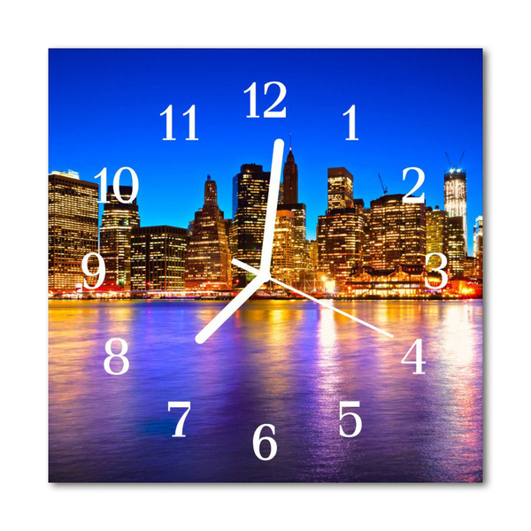 Glasuhr Küchenuhr Skyline