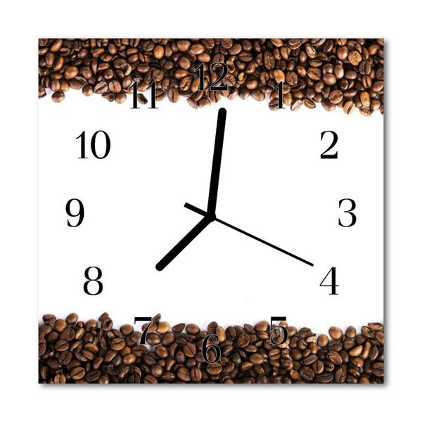 Glasuhr Küchenuhr Kaffeebohnen