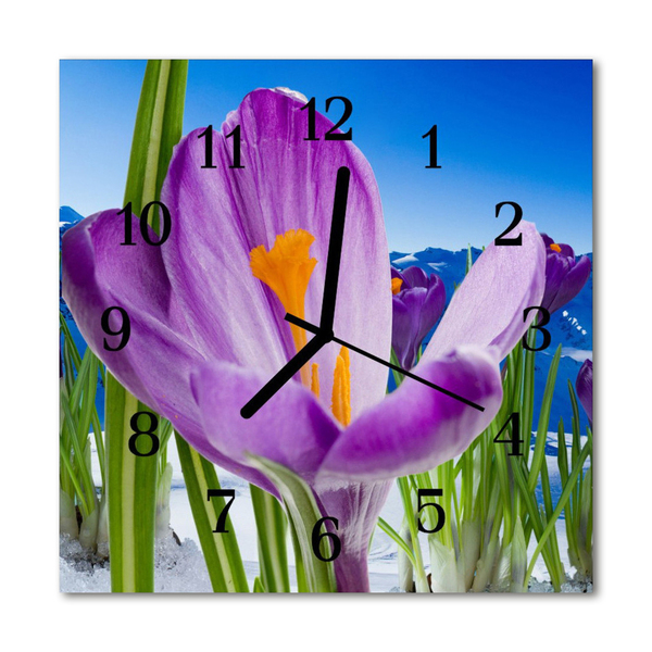 Glasuhr Küchenuhr Frühling