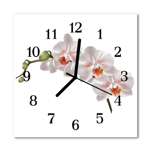 Glasuhr Küchenuhr Orchidee