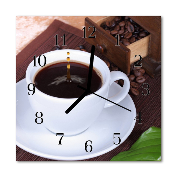 Glasuhr Küchenuhr Kaffee
