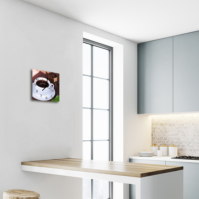 Glasuhr Küchenuhr Kaffee