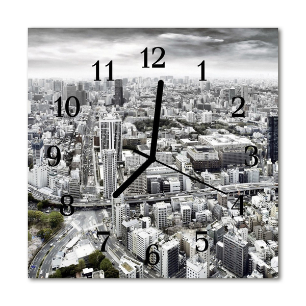 Glasuhr Küchenuhr Stadt