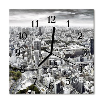 Glasuhr Küchenuhr Stadt
