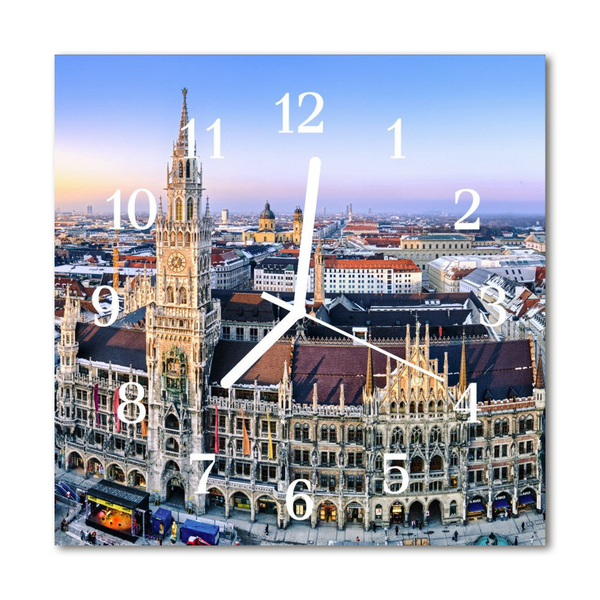 Glasuhr Küchenuhr Skyline