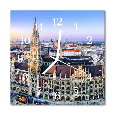 Glasuhr Küchenuhr Skyline