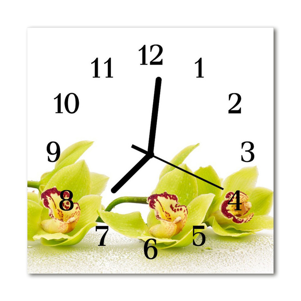 Glasuhr Küchenuhr Orchidee