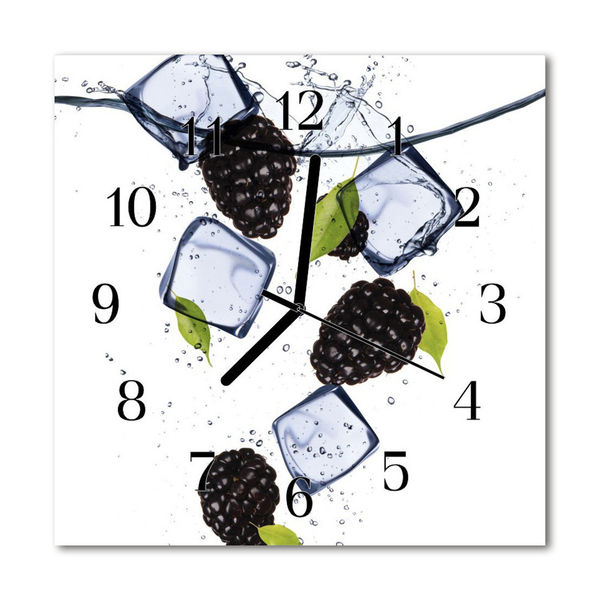 Glasuhr Küchenuhr Brombeeren