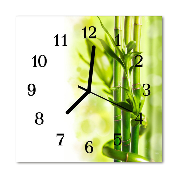 Glasuhr Küchenuhr Bambus