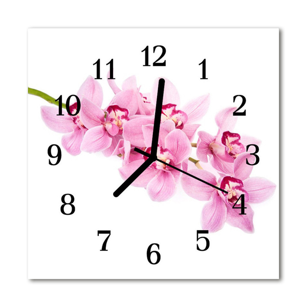 Glasuhr Küchenuhr Orchidee