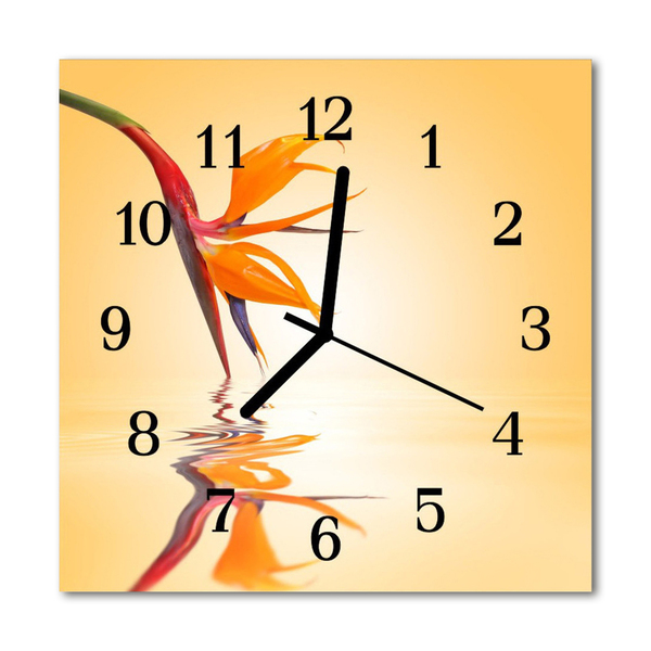 Glasuhr Küchenuhr Blume