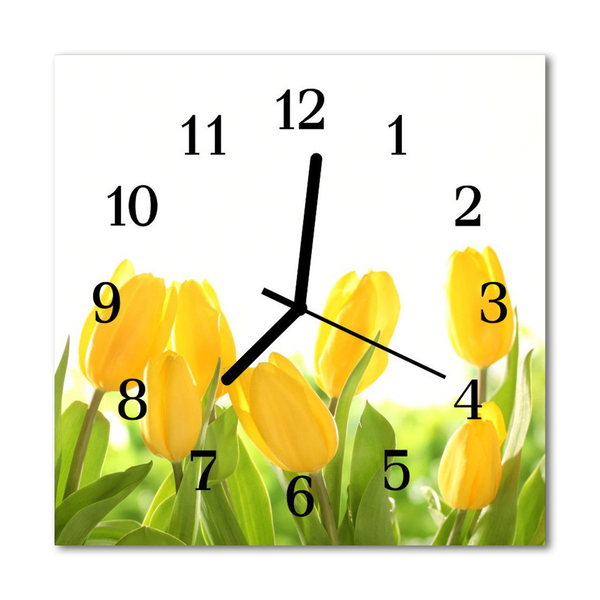 Glasuhr Küchenuhr Tulpen