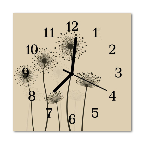 Glasuhr Küchenuhr Blumen