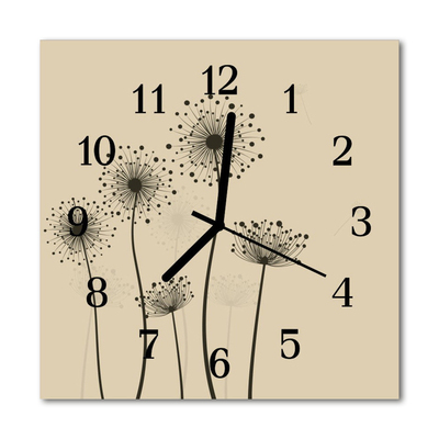 Glasuhr Küchenuhr Blumen