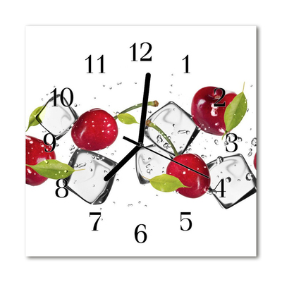 Glasuhr Küchenuhr Kirschen Eis