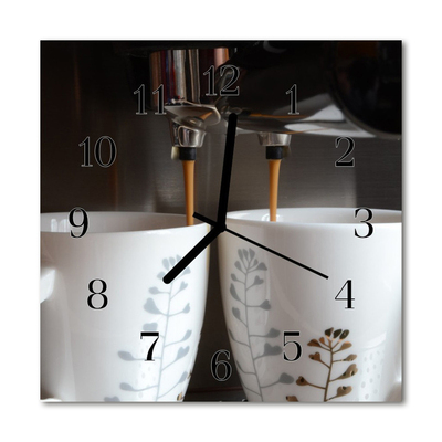 Glasuhr Küchenuhr Kaffeemaschine