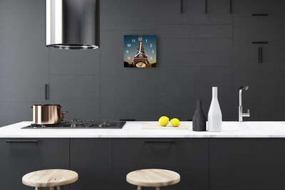 Glasuhr Küchenuhr Eiffelturm