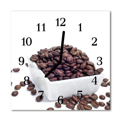 Glasuhr Küchenuhr Kaffeebohnen