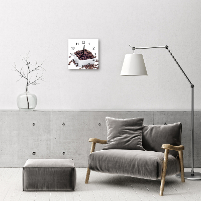 Glasuhr Küchenuhr Kaffeebohnen