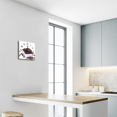 Glasuhr Küchenuhr Kaffeebohnen