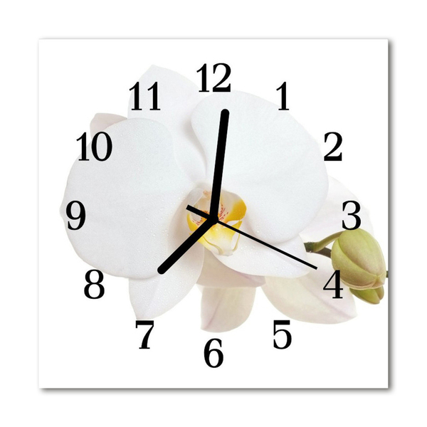 Glasuhr Küchenuhr Orchidee