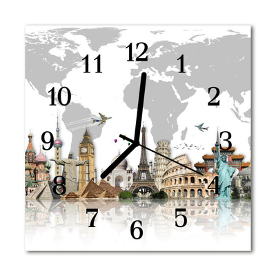 Glasuhr Küchenuhr Welt