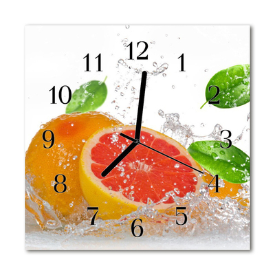 Glasuhr Wanduhr Grapefruit