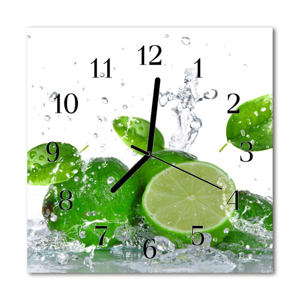 Glasuhr Wanduhr Limette