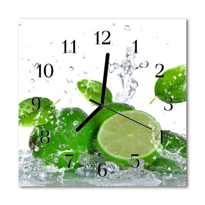 Glasuhr Wanduhr Limette