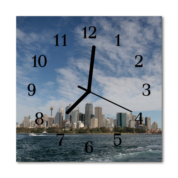 Glasuhr Wanduhr Stadt