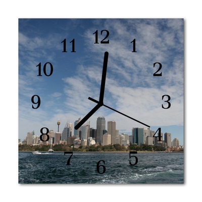 Glasuhr Wanduhr Stadt