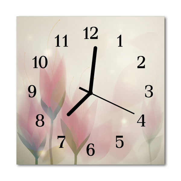 Glasuhr Wanduhr Blumen