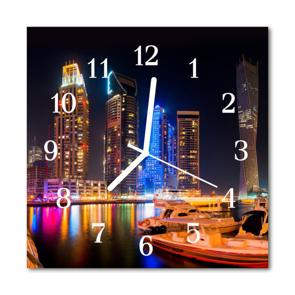 Glasuhr Wanduhr Skyline