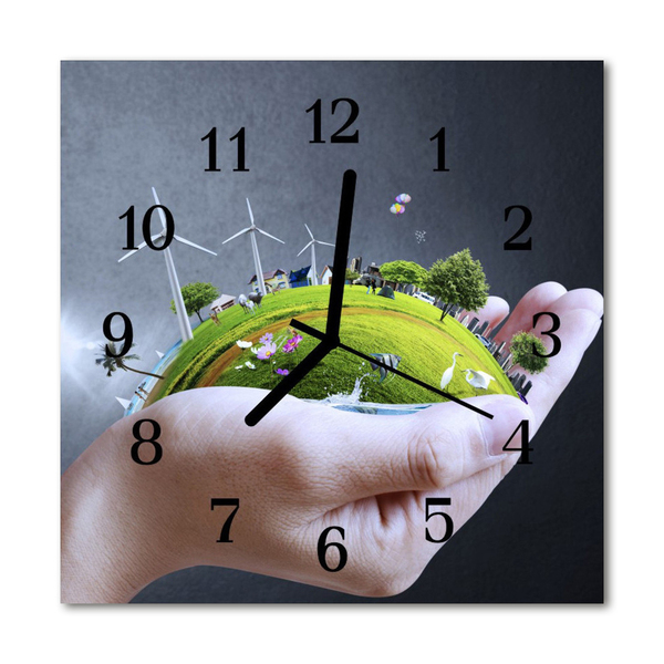 Glasuhr Wanduhr Hand Erde