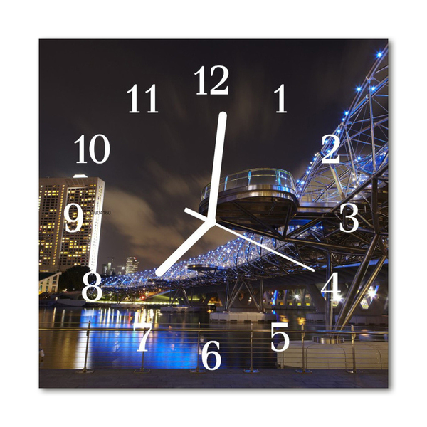 Glasuhr Wanduhr Nacht
