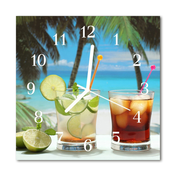 Glasuhr Wanduhr Cocktail