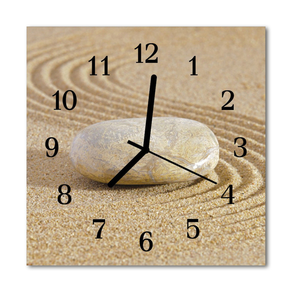 Glasuhr Wanduhr Stein Sand