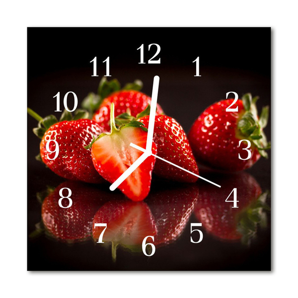 Glasuhr Wanduhr Erdbeeren