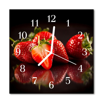 Glasuhr Wanduhr Erdbeeren