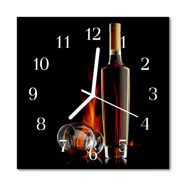 Glasuhr Wanduhr Alkohol