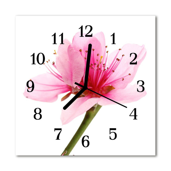 Glasuhr Wanduhr Blume