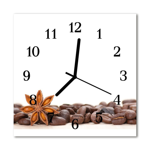 Glasuhr Wanduhr Kaffeebohnen