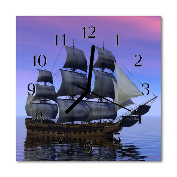 Glasuhr Wanduhr Segeln