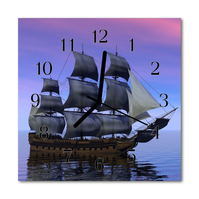 Glasuhr Wanduhr Segeln