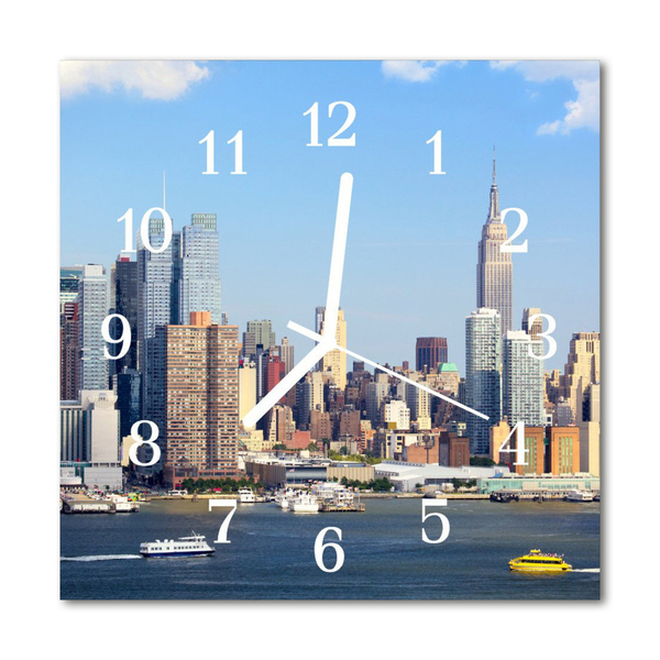 Glasuhr Wanduhr Skyline