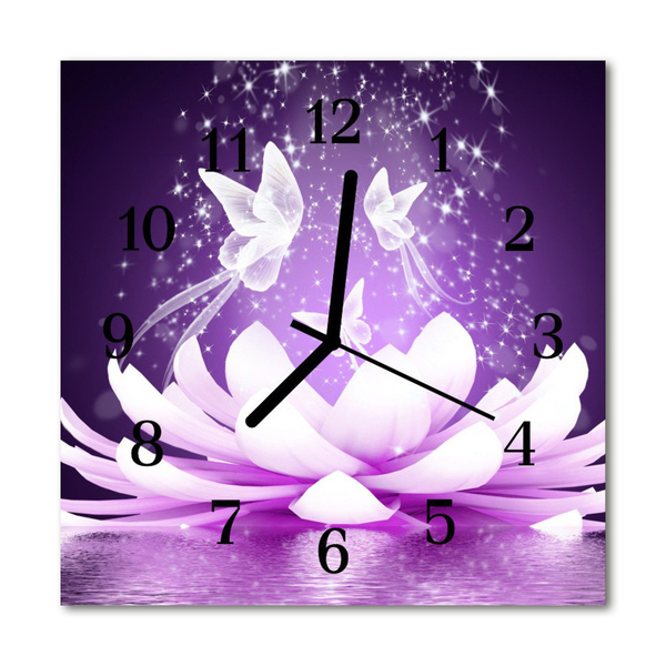 Glasuhr Wanduhr Blume