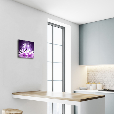 Glasuhr Wanduhr Blume