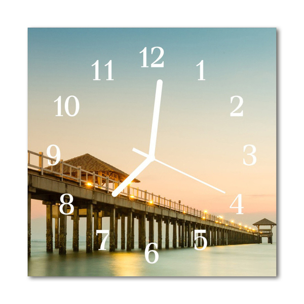 Glasuhr Wanduhr Holzsteg