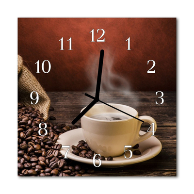 Glasuhr Wanduhr Kaffee