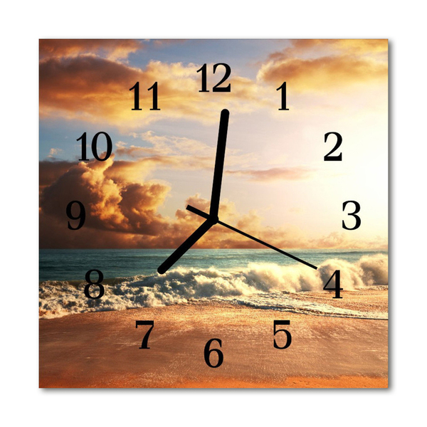 Glasuhr Wanduhr Sand Küste